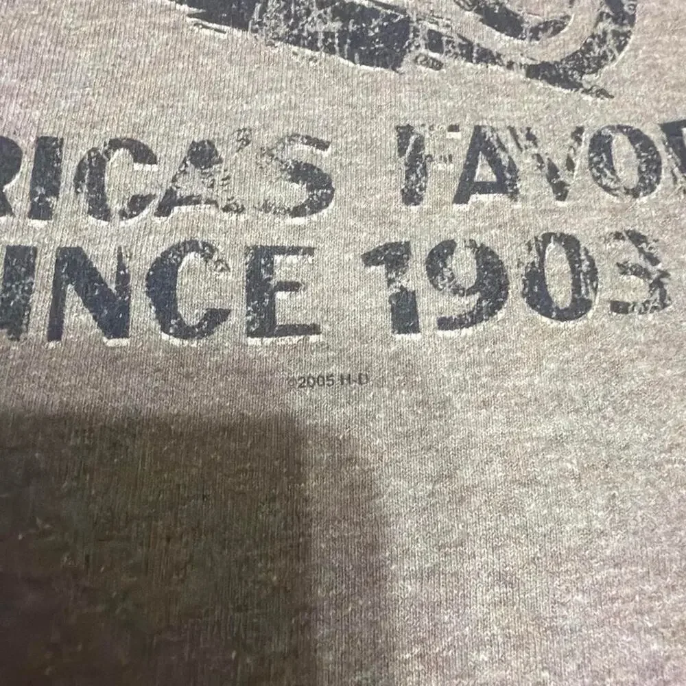Vintage Y2K Harley Davidson Tank Top Brown Black Faded Biker Tee Shirt 2005